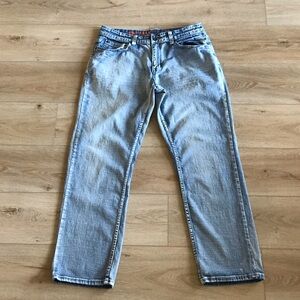 Urban Pipeline Max Flex Relaxed Straight Jeans - Light Blue Wash Size 32 x 30